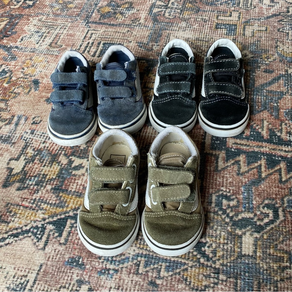 3 x Vans Old Skool V Toddler Shoes size 6 Bundle